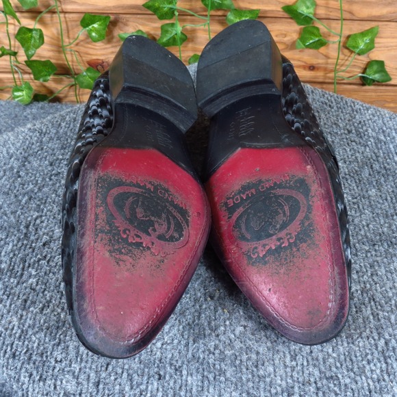 Good Man Hand Made Mens Loafer Size 39 Formal Dress Shoe Black Grey Textured